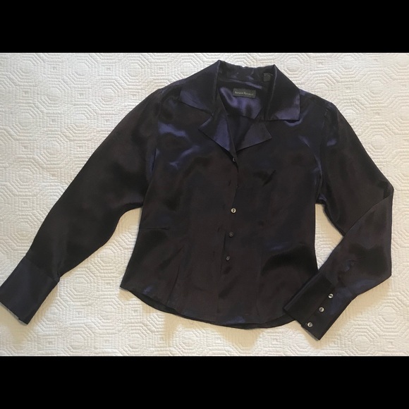 ❤️Banana Republic Revere Collar Purple Silk Blouse - Picture 2 of 5